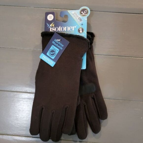Isotoner Women's Stretch Fleece Gloves with Microluxe and Smart Touch Te… - Picture 2 of 13